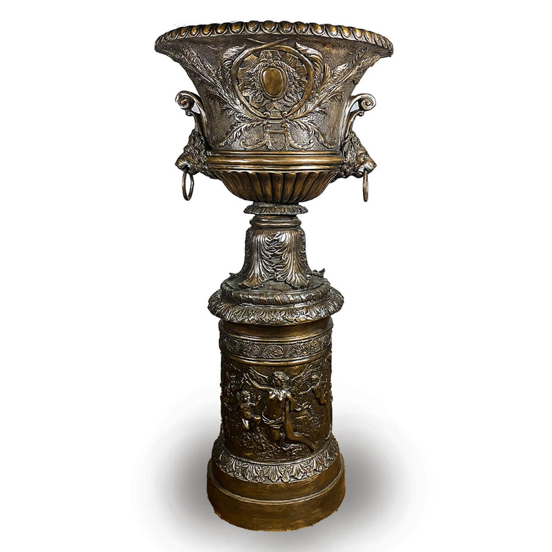 Tall Bronze Urn with Lion Head Handles, Randolph Rose Collection