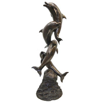 Four Dolphins on Rock Bronze Fountain