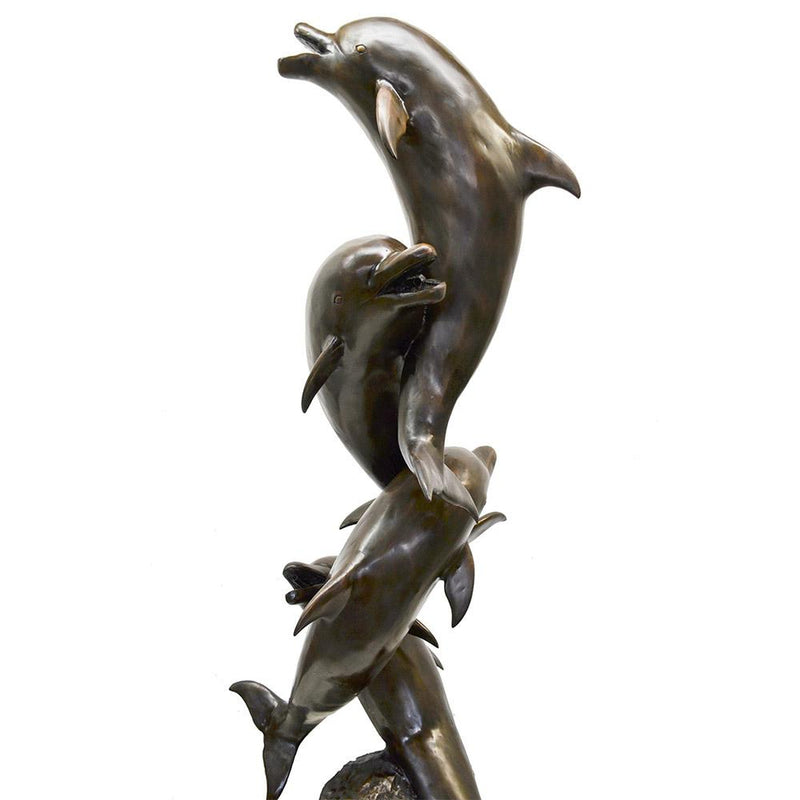 Four Dolphins on Rock Bronze Fountain-Custom Bronze Statues & Fountains for Sale-Randolph Rose Collection