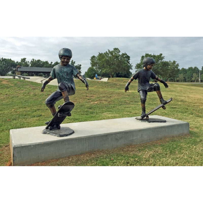 Bronze Sports Statue of Boy Skateboarder