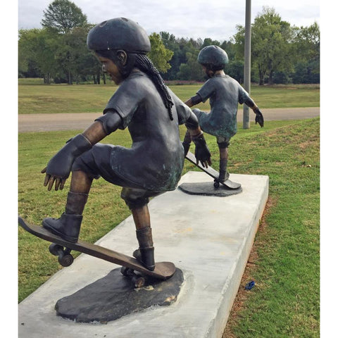 Sports Sculpture of a Girl on her Skateboard