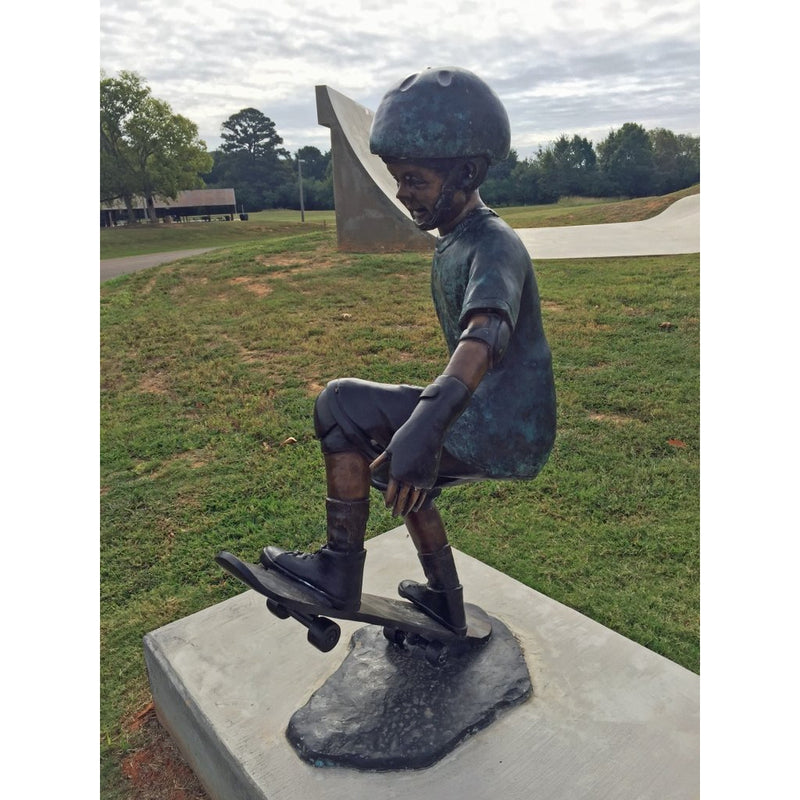 Bronze Sports Statue of Boy Skateboarder