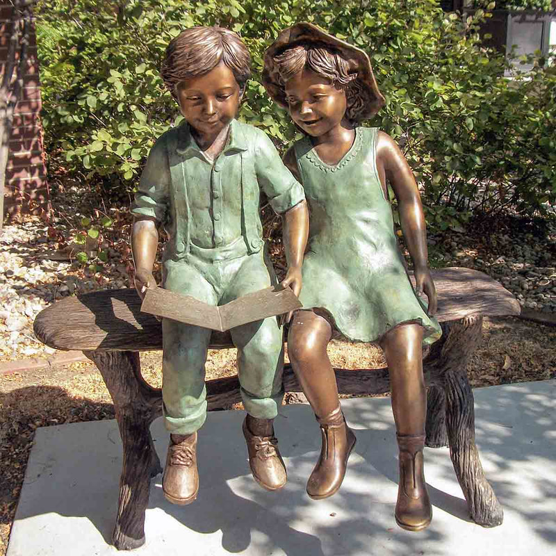Best Friends Reading-Custom Bronze Statues & Fountains for Sale-Randolph Rose Collection