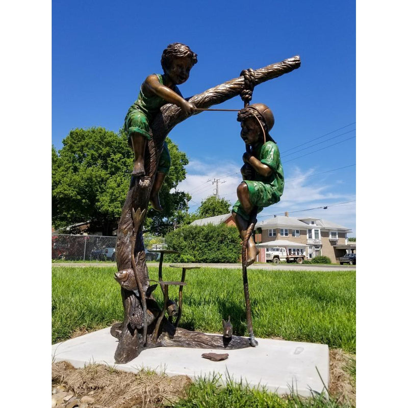 Huck and Finn Bronze Statue-Custom Bronze Statues & Fountains for Sale-Randolph Rose Collection