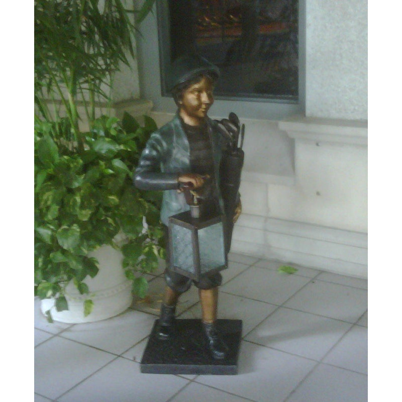 Bronze Sports Statue of a Boy Golf Caddy