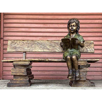 Study Time Girl on Book Buddies Bench