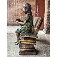Study Time Girl on Book Buddies Bench