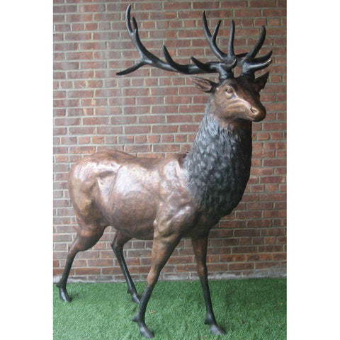 Life-Size Standing Elk Statue