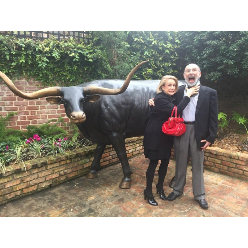 Texas Longhorn Statue-Bronze Animal Garden Statues-Randolph Rose Collection