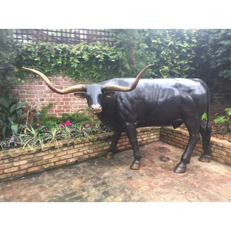 Texas Longhorn Statue-Bronze Animal Garden Statues-Randolph Rose Collection