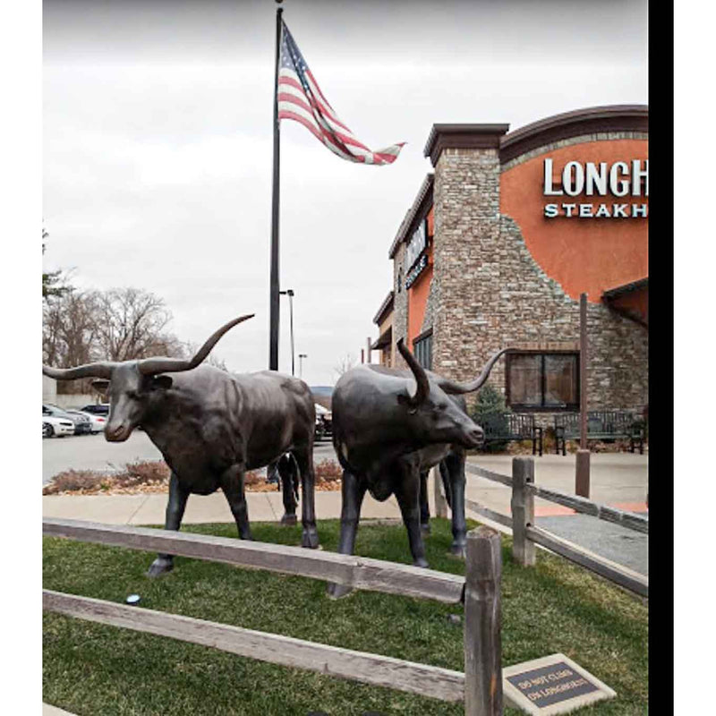 Bronze Texas Longhorn Statue-Custom Bronze Statues & Fountains for Sale-Randolph Rose Collection