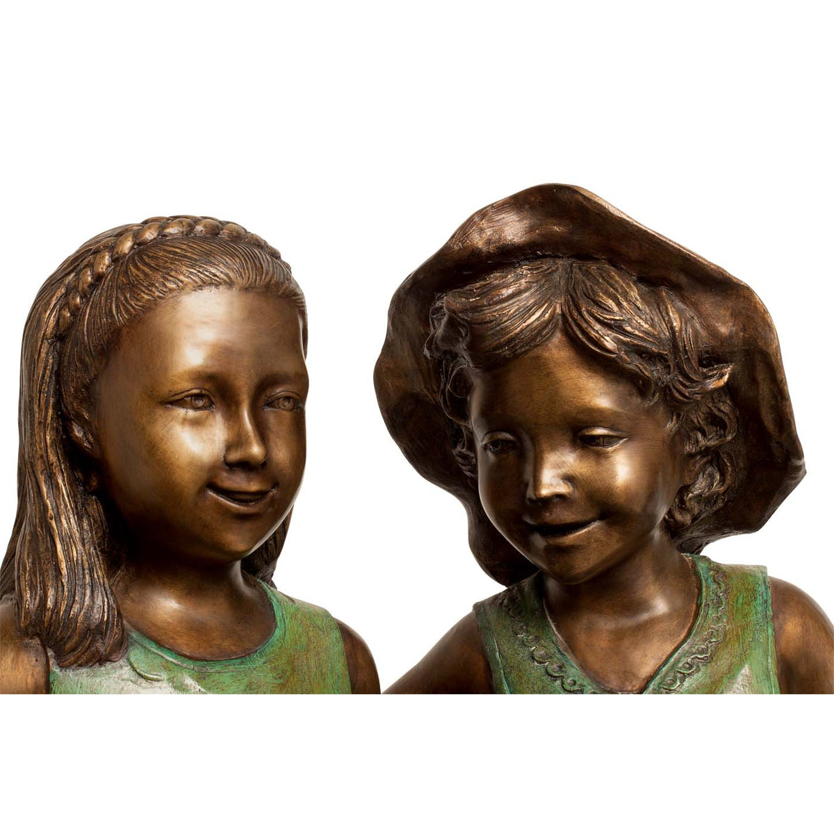 Bronze Park Bench Statue With Two Sisters 