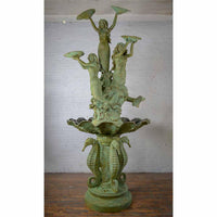 Bronze Mermaid & Seahorse Fountain-Custom Bronze Statues & Fountains for Sale-Randolph Rose Collection
