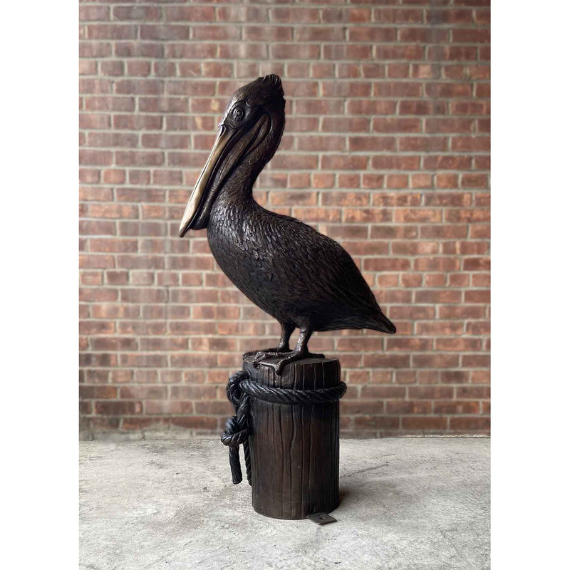 Pelican Standing on Piling Statue Fountain-Custom Bronze Statues & Fountains for Sale-Randolph Rose Collection