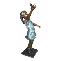 Fly Away - African American Girl with Bird-Bronze Statue of Children Reading-Randolph Rose Collection-RG1319