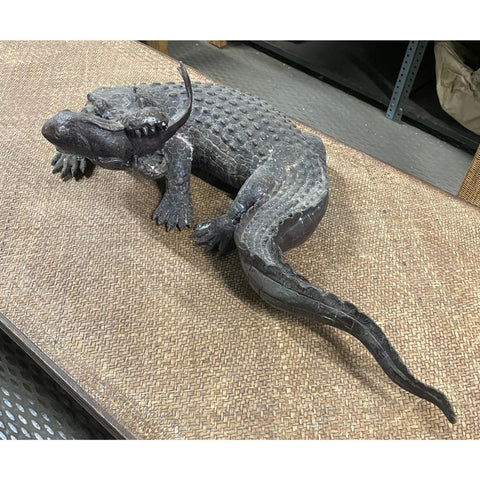 Alligator Catching Lunch Statue