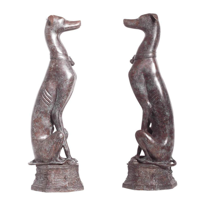 Sitting Whippets-Custom Bronze Statues & Fountains for Sale-Randolph Rose Collection