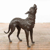 Howling Dog with Textured Patina-Custom Bronze Statues & Fountains for Sale-Randolph Rose Collection