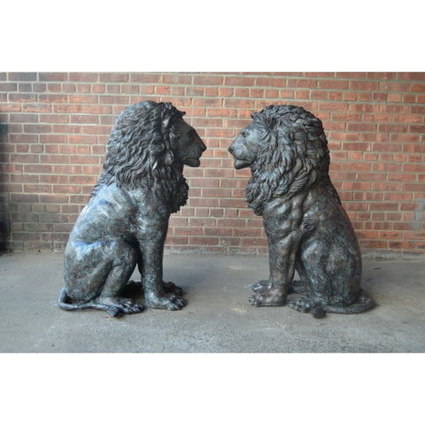 Sitting Bronze Lion Statues