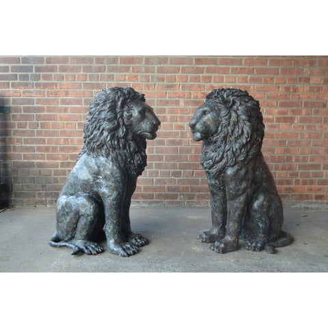 Sitting Bronze Lion Statues