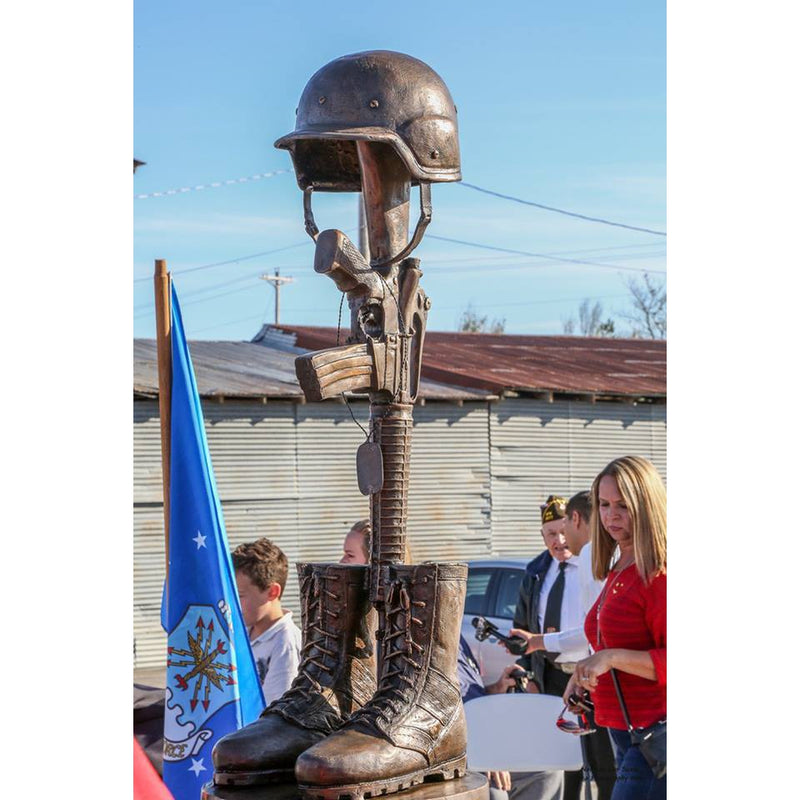 Patriotic Military Armed Forces Bronze Memorial Fallen Soldier Statue