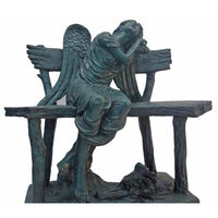 Bronze Statue of Angel Sitting on a Bench - Randolph Rose Collection
