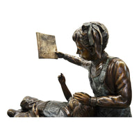 Reading Lesson-Bronze Statue of Children Reading-Randolph Rose Collection-RG1460