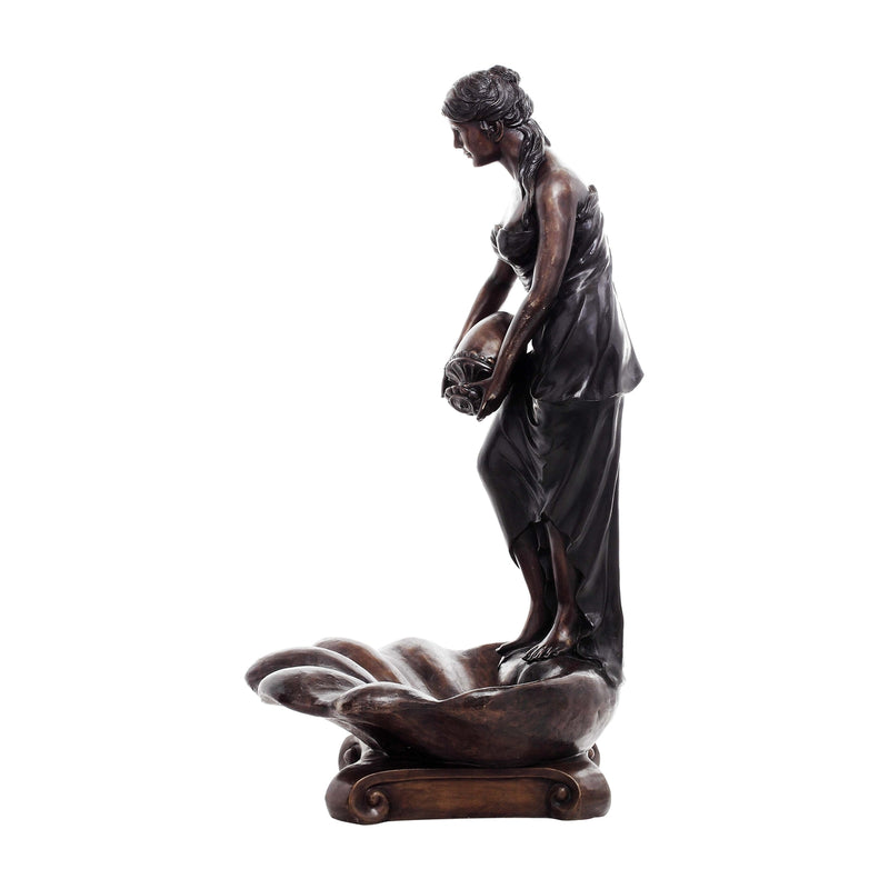 Bronze Classical Woman Statue Fountain Holding Jug