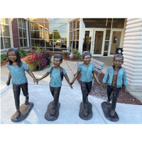 Celebrate Diversity - Fun with Friends-Bronze Statue of Children Reading-Randolph Rose Collection-