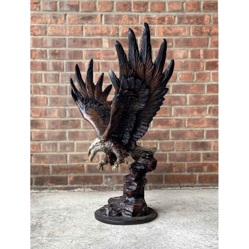 Eagle Stalking - Wings Open-Custom Bronze Statues & Fountains for Sale-Randolph Rose Collection