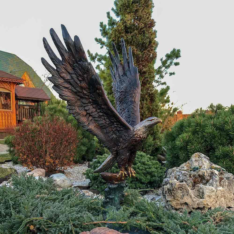 Eagle on Hunt-Bronze Animal Garden Statues-Randolph Rose Collection