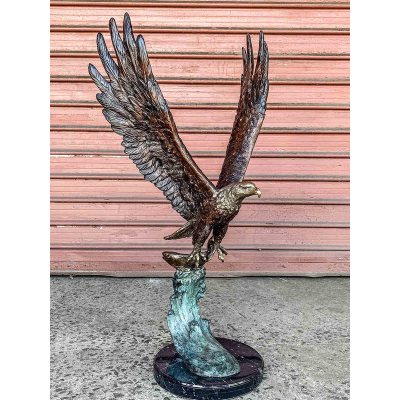 Eagle On Hunt Bronze Statue-Custom Bronze Statues & Fountains for Sale-Randolph Rose Collection