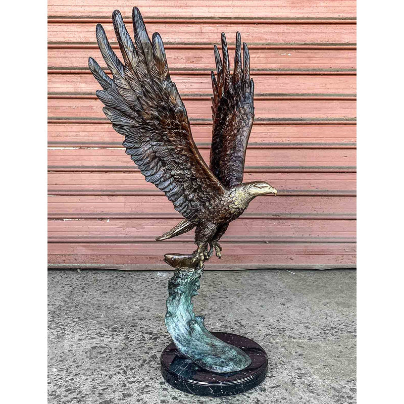 Eagle On Hunt Bronze Statue-Custom Bronze Statues & Fountains for Sale-Randolph Rose Collection