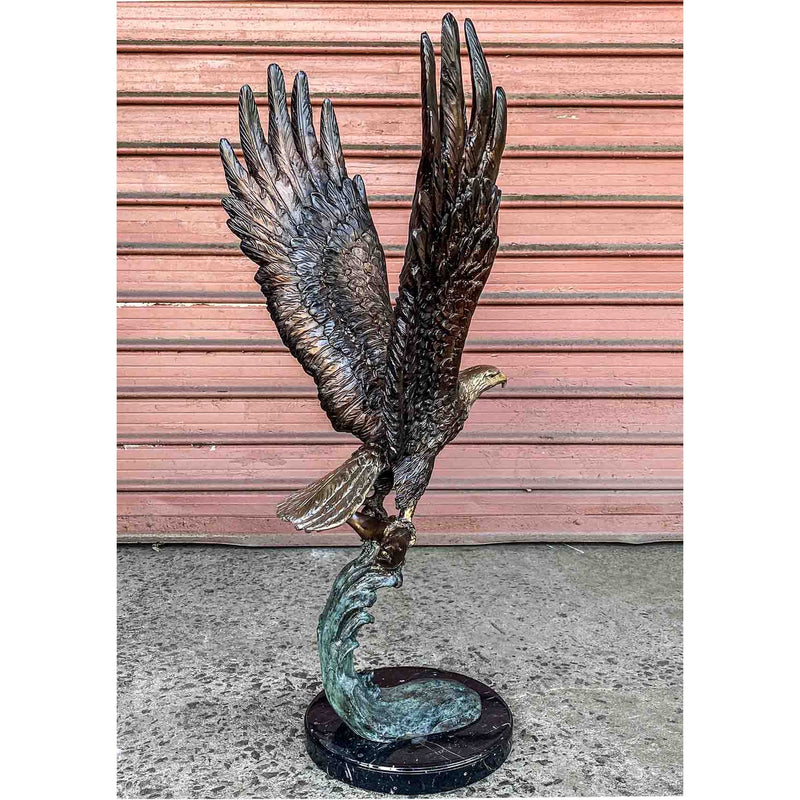 Eagle On Hunt Bronze Statue-Custom Bronze Statues & Fountains for Sale-Randolph Rose Collection