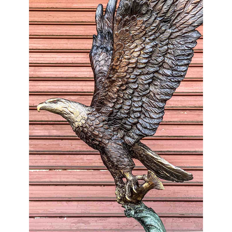 Eagle On Hunt Bronze Statue-Custom Bronze Statues & Fountains for Sale-Randolph Rose Collection