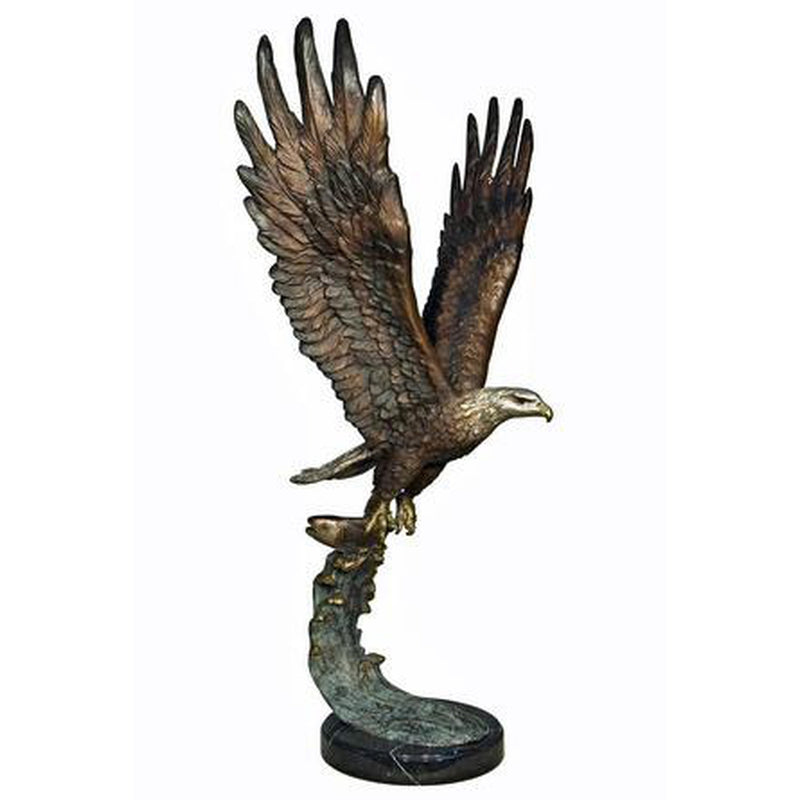 Eagle on Hunt-Bronze Animal Garden Statues-Randolph Rose Collection