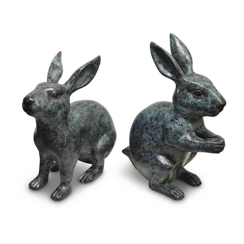 Pair of Bunny Rabbits-Custom Bronze Statues & Fountains for Sale-Randolph Rose Collection