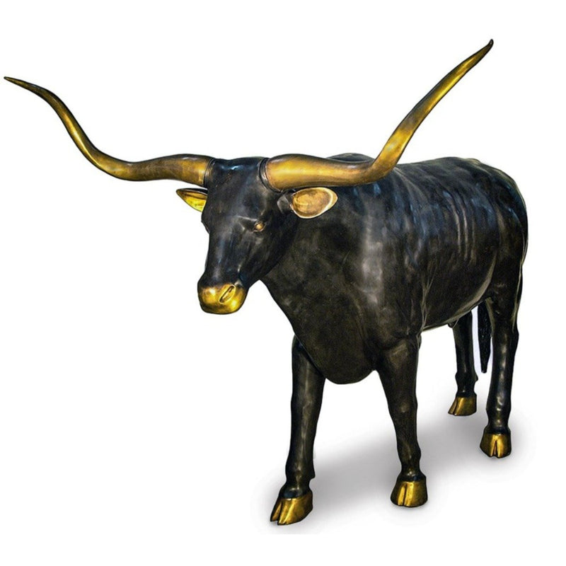 Bronze longhorn mascot statues