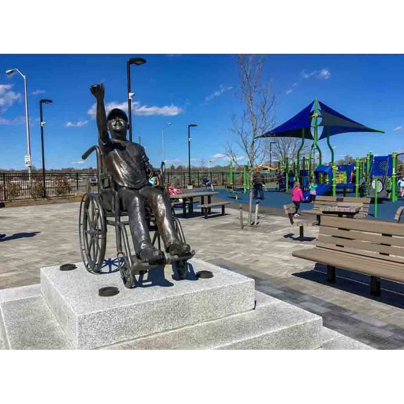 Noah Sitting in Wheelchair-Custom Bronze Statues & Fountains for Sale-Randolph Rose Collection