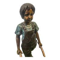 Boy with Wheelbarrow Bronze Statue-Custom Bronze Statues & Fountains for Sale-Randolph Rose Collection