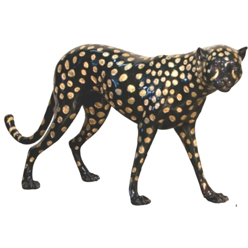 Pair of Black & Gold Patina Cheetah Statues-Custom Bronze Statues & Fountains for Sale-Randolph Rose Collection