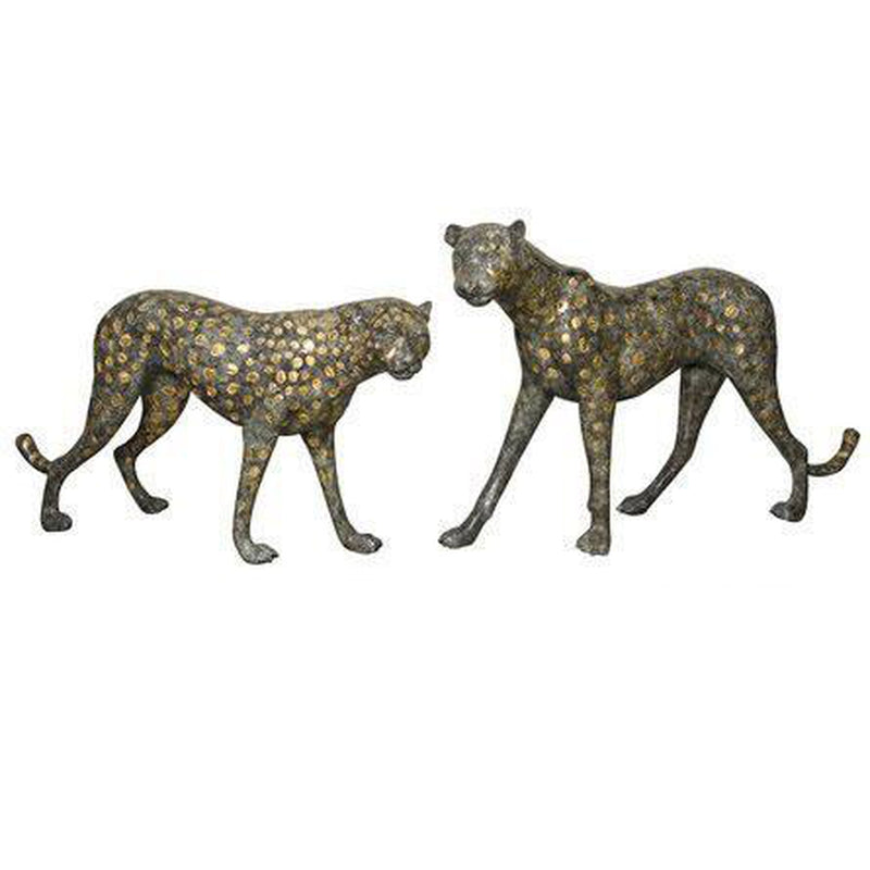 Brass Cheetah Pair/ Brass Lion/ Brass Leopard/ Cheetah Statue