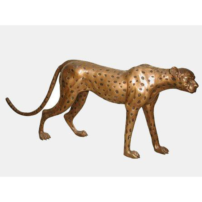 Walking Cheetah statue| Walking Cheetah Patina Sculpture