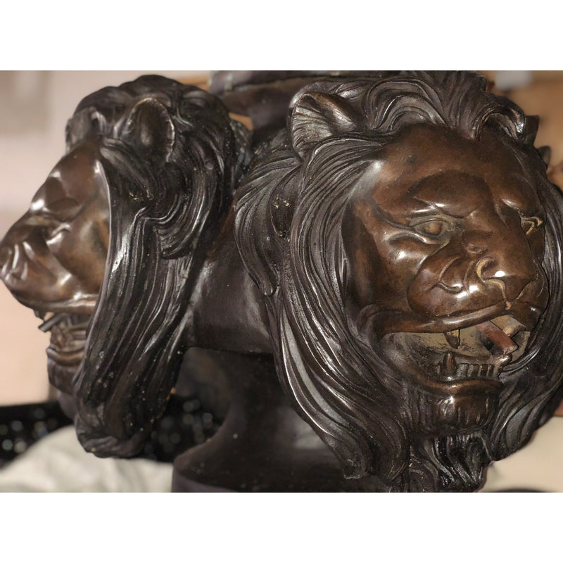 Four Season Lady with Lion Statues | Bronze Lion Sculptures