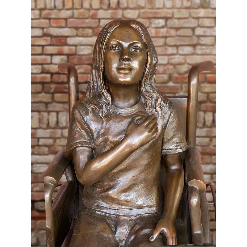 Pledge of Allegiance Girl Patriotic Statue-Custom Bronze Statues & Fountains for Sale-Randolph Rose Collection