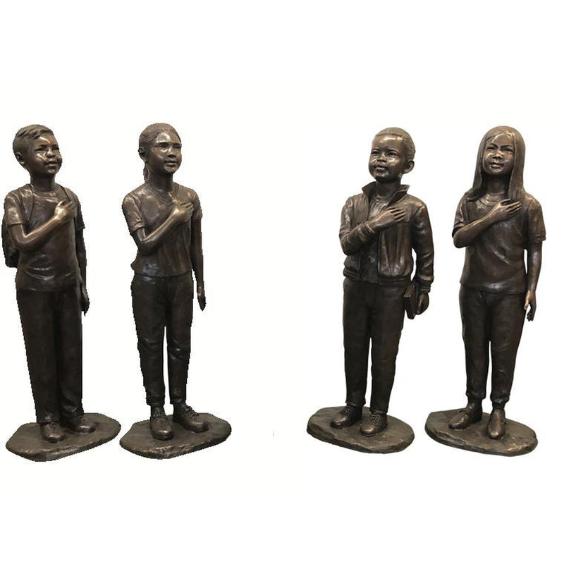 Patriotic Bronze Children Statues for Parks, Cities & Libraries