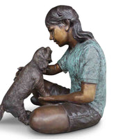 Children Playing with Dog Bronze Garden Statues - Randolph Rose Collection