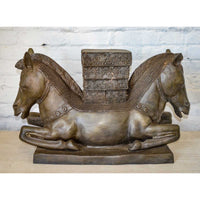 Silver Bronze 2-Headed Horse-Custom Bronze Statues & Fountains for Sale-Randolph Rose Collection
