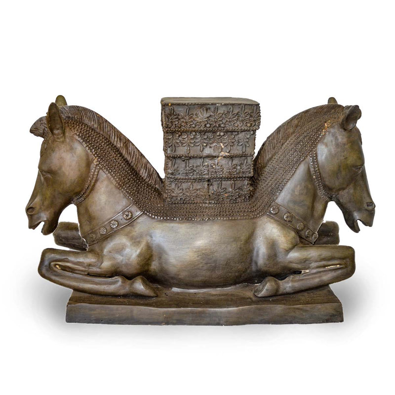 Bronze Double Horse-Head Tabletop Statue | Randolph Rose Collection