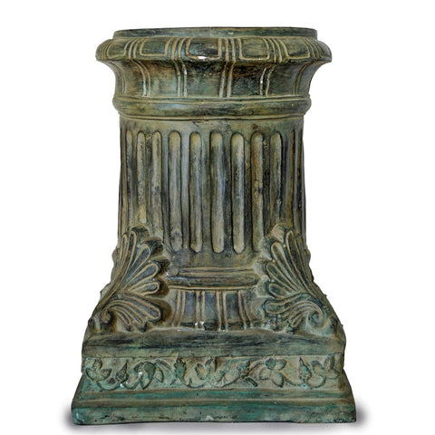 Bronze Column Pedestal in Verdigris Patina